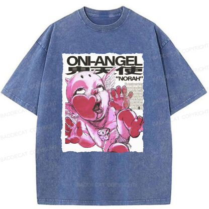 Baddiecat Oni-Angel Washed T-shirt