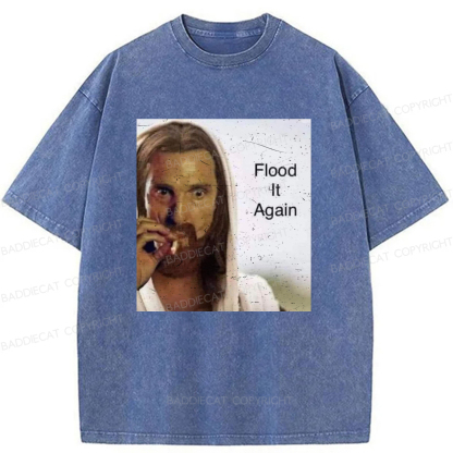 Baddiecat Funny Jesus Meme Washed T-shirt
