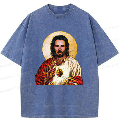 Baddiecat Holy Keanu Washed T-shirt