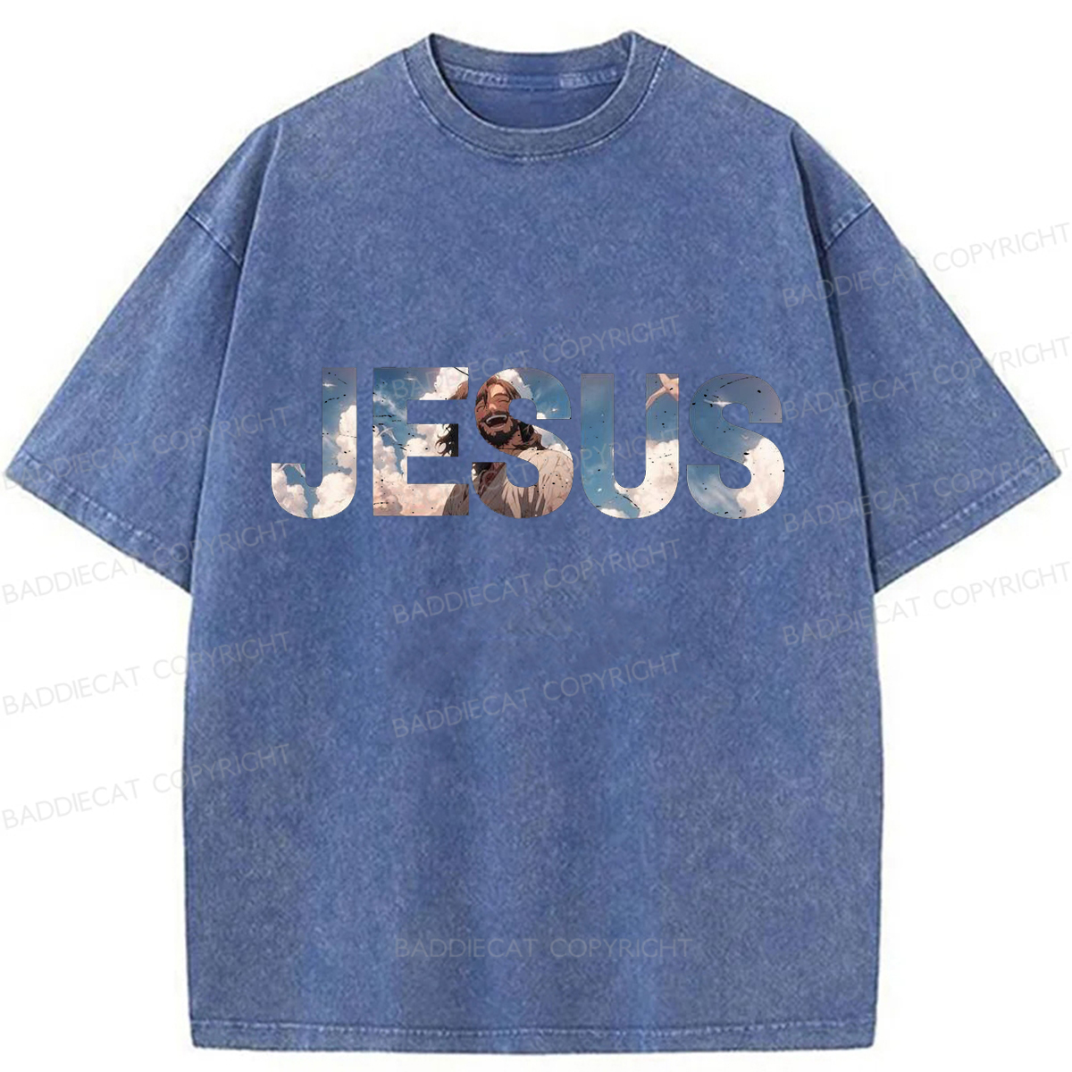 Baddiecat JESUS Washed T-shirt