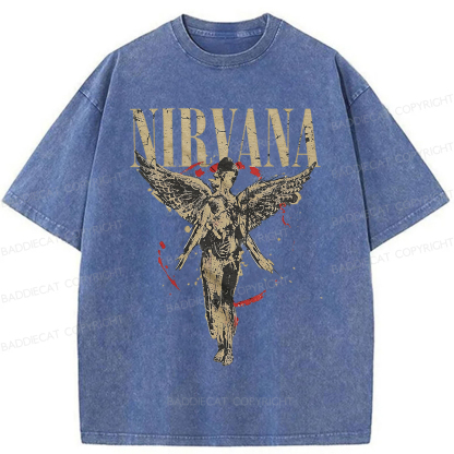 Baddiecat Grayce Nirvana in Utero Angel Splatter Washed T-shirt