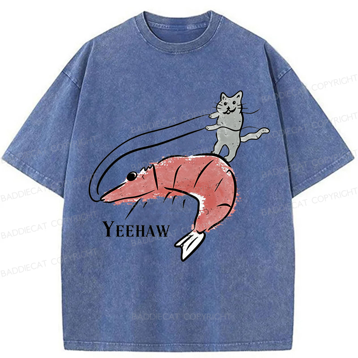 Baddiecat YEEHAW Cat Washed T-shirt