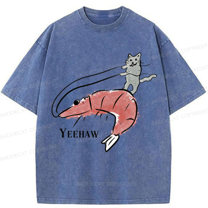 Baddiecat YEEHAW Cat Washed T-shirt