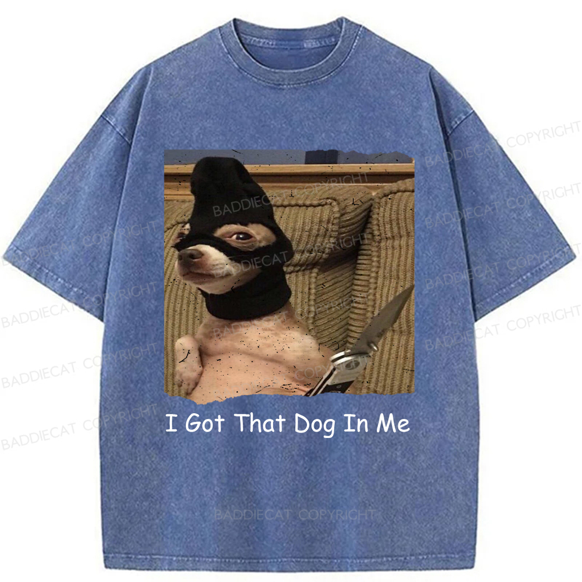 Baddiecat I Got That Dog In Me Washed T-shirt