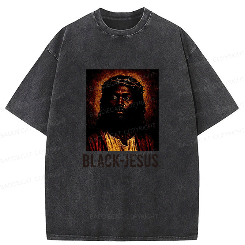 Baddiecat Black Jesus Washed T-shirt