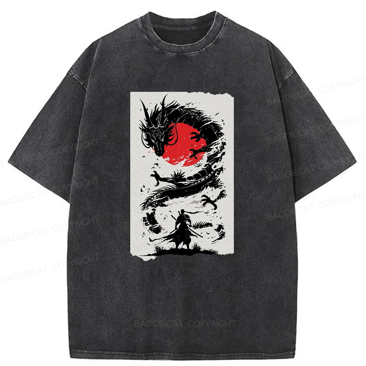 Baddiecat Dragon Slayer Washed T-shirt