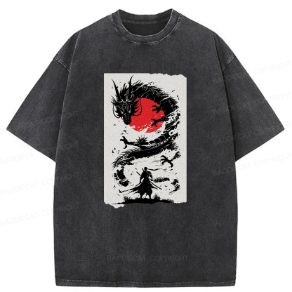 Baddiecat Dragon Slayer Washed T-shirt