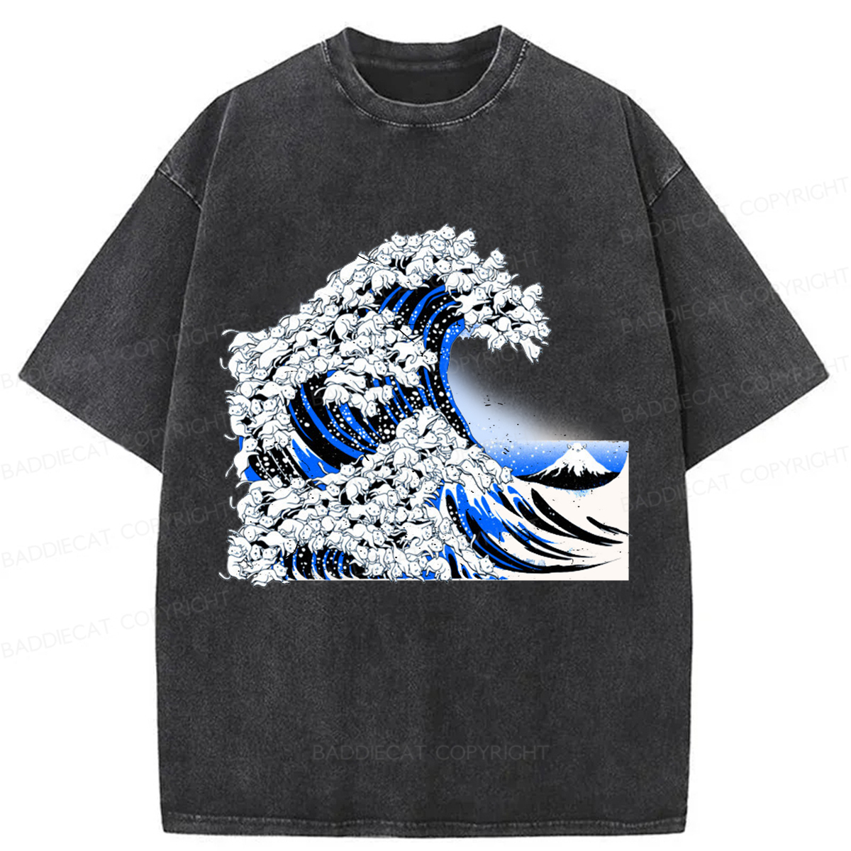 Baddiecat The Great Cat Wave Washed T-shirt