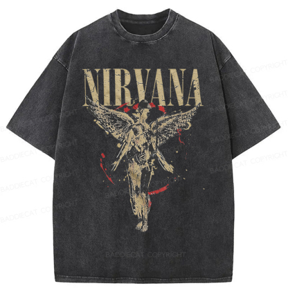 Baddiecat Grayce Nirvana in Utero Angel Splatter Washed T-shirt