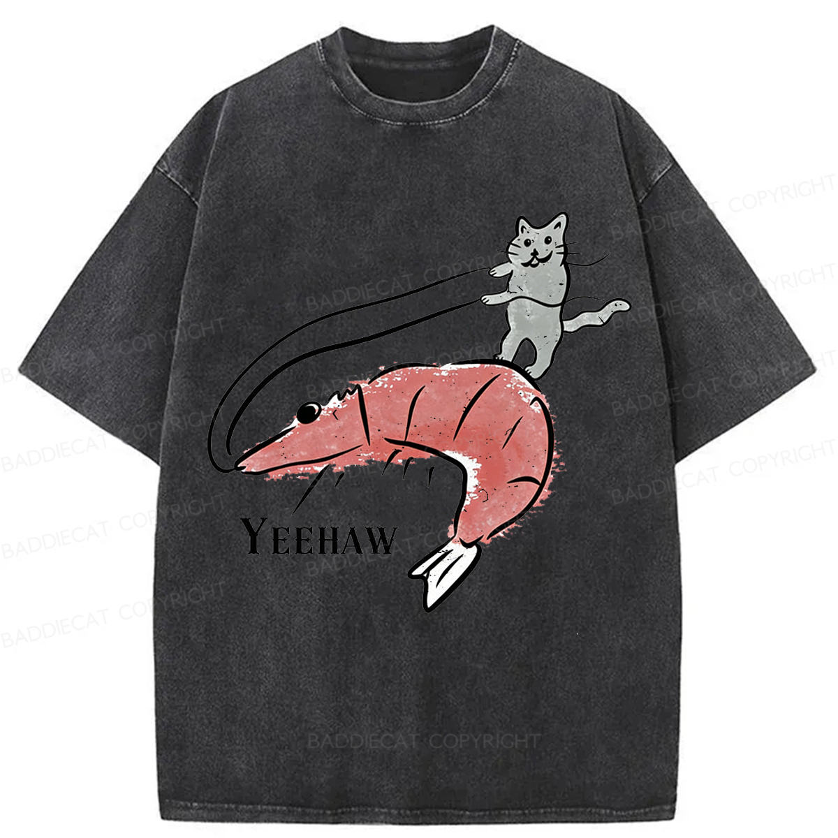 Baddiecat YEEHAW Cat Washed T-shirt