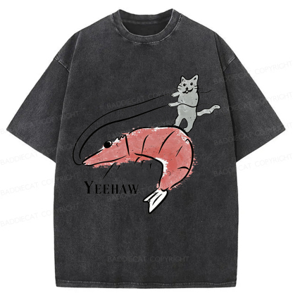 Baddiecat YEEHAW Cat Washed T-shirt