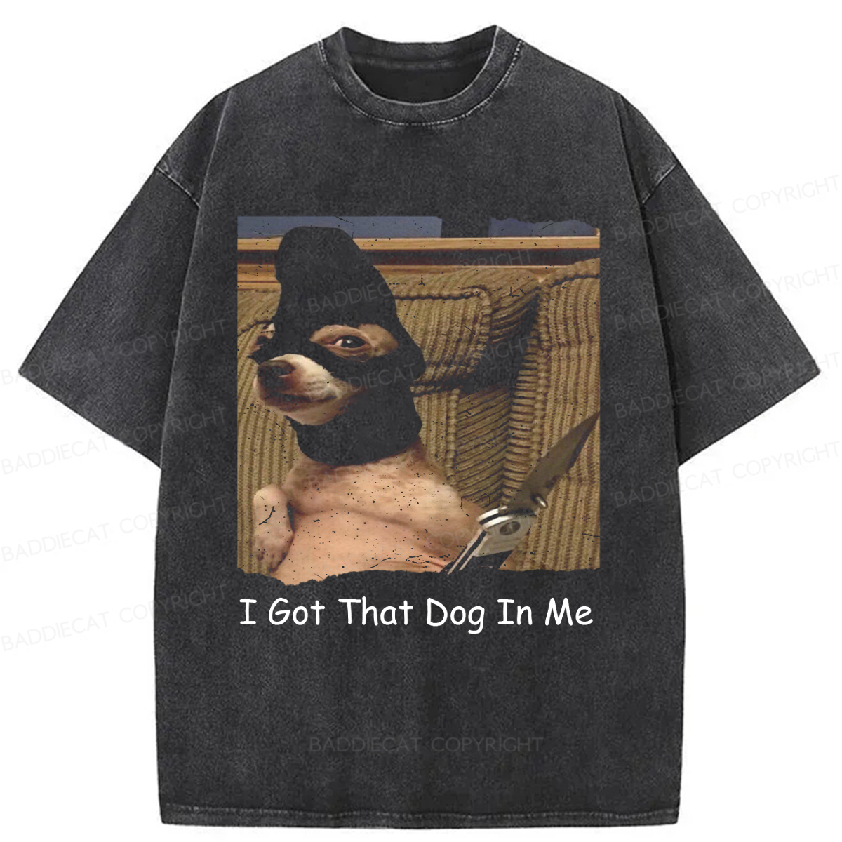 Baddiecat I Got That Dog In Me Washed T-shirt