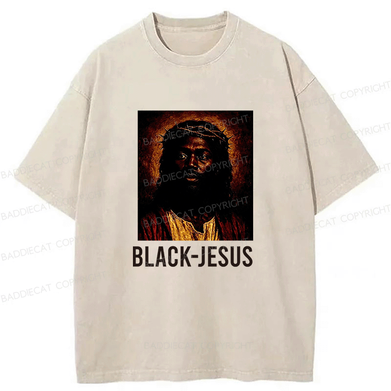 Baddiecat Black Jesus Washed T-shirt
