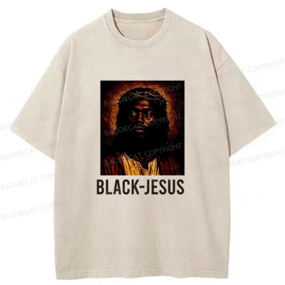 Baddiecat Black Jesus Washed T-shirt