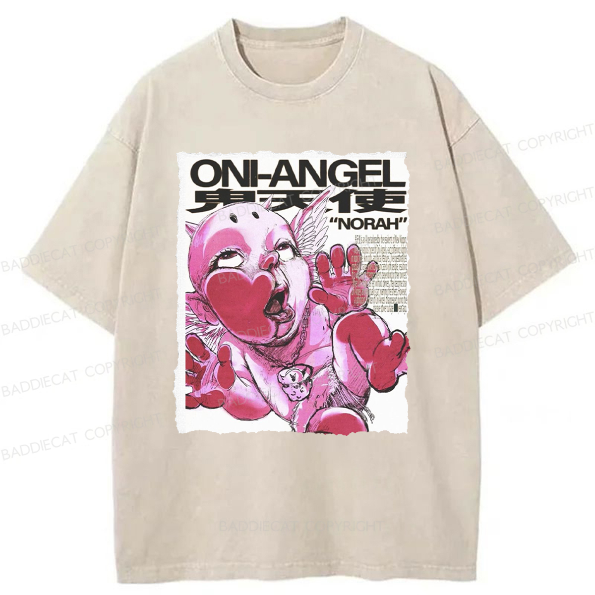Baddiecat Oni-Angel Washed T-shirt