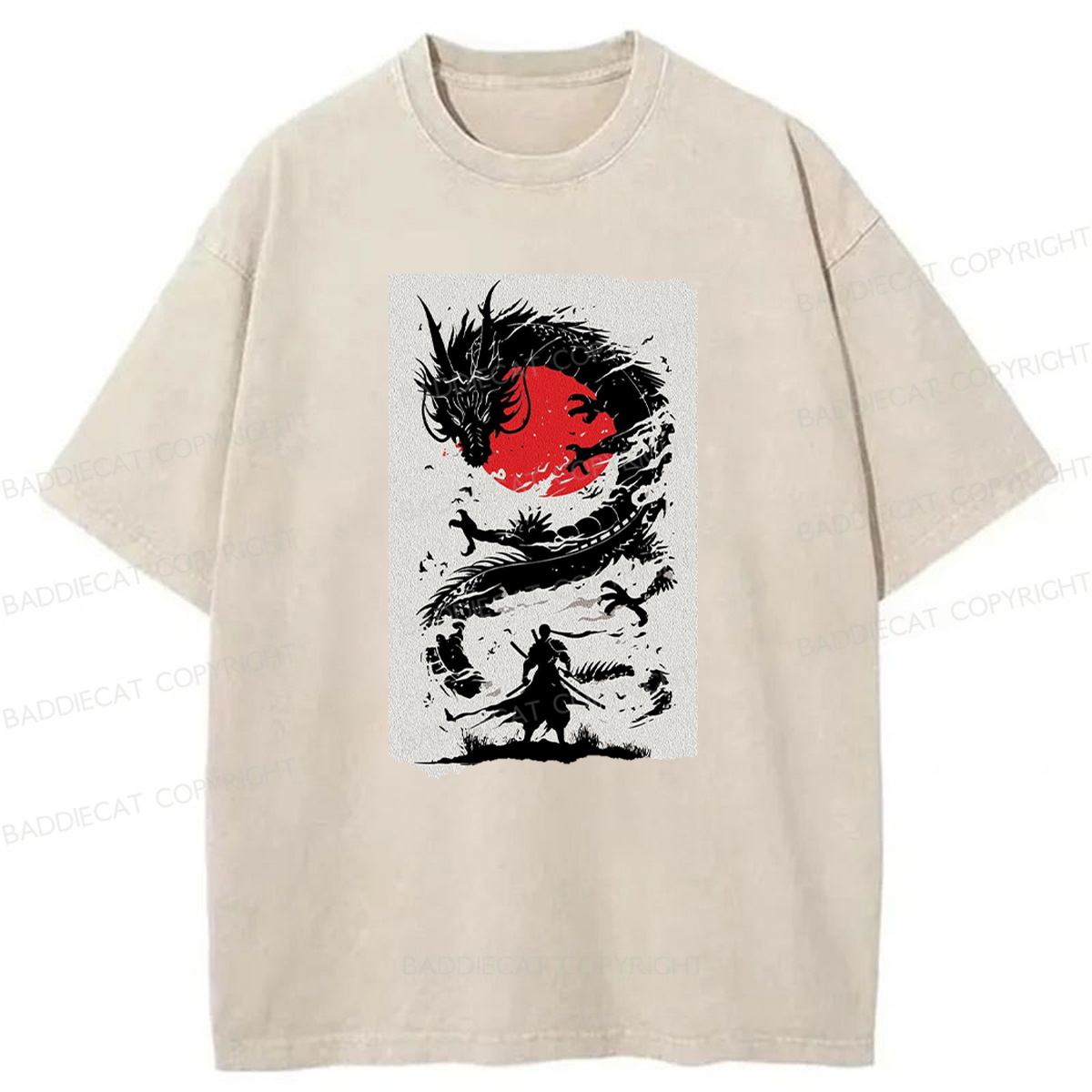 Baddiecat Dragon Slayer Washed T-shirt