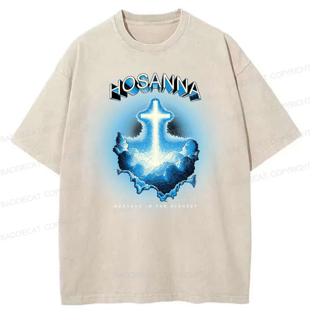 Baddiecat Hosanna In The Highest Washed T-shirt