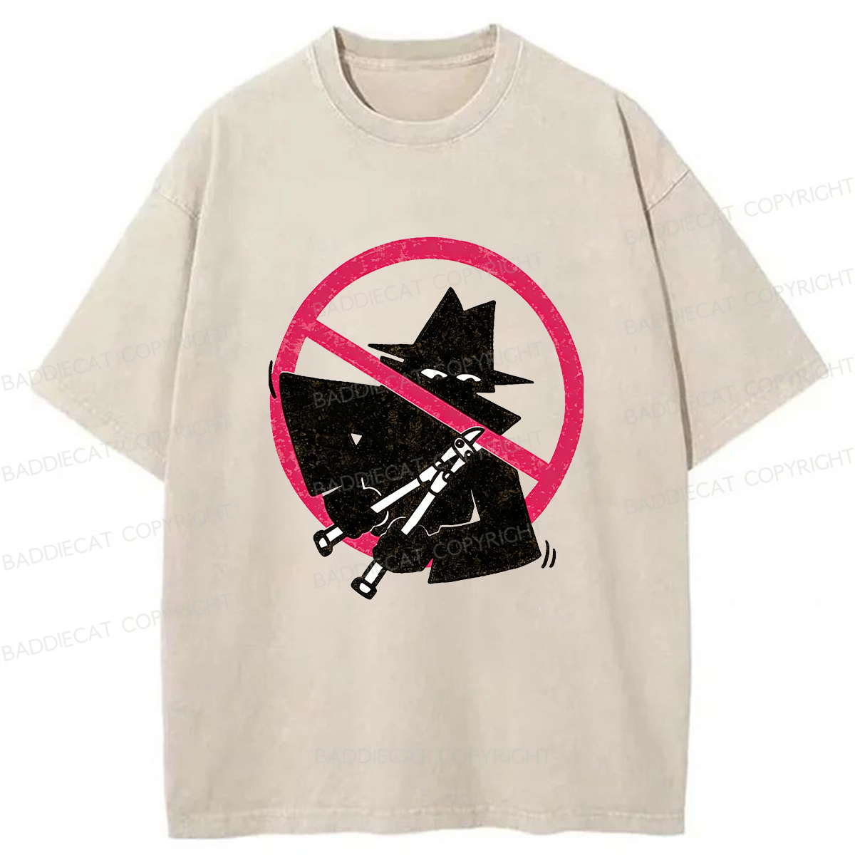 Baddiecat Intruder Washed T-shirt