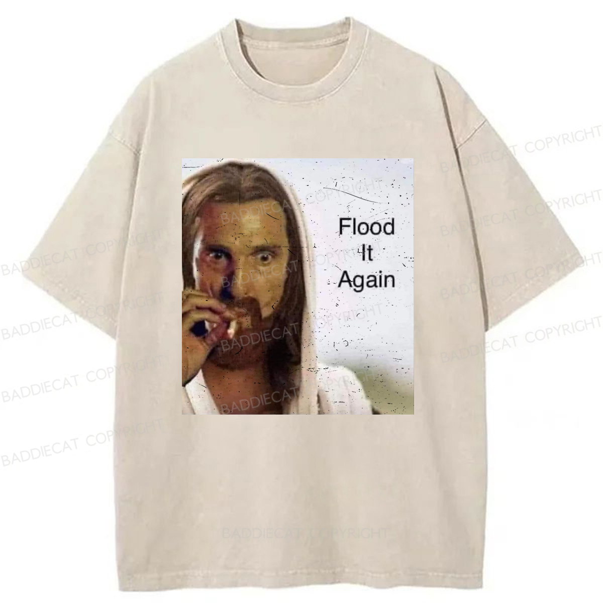 Baddiecat Funny Jesus Meme Washed T-shirt