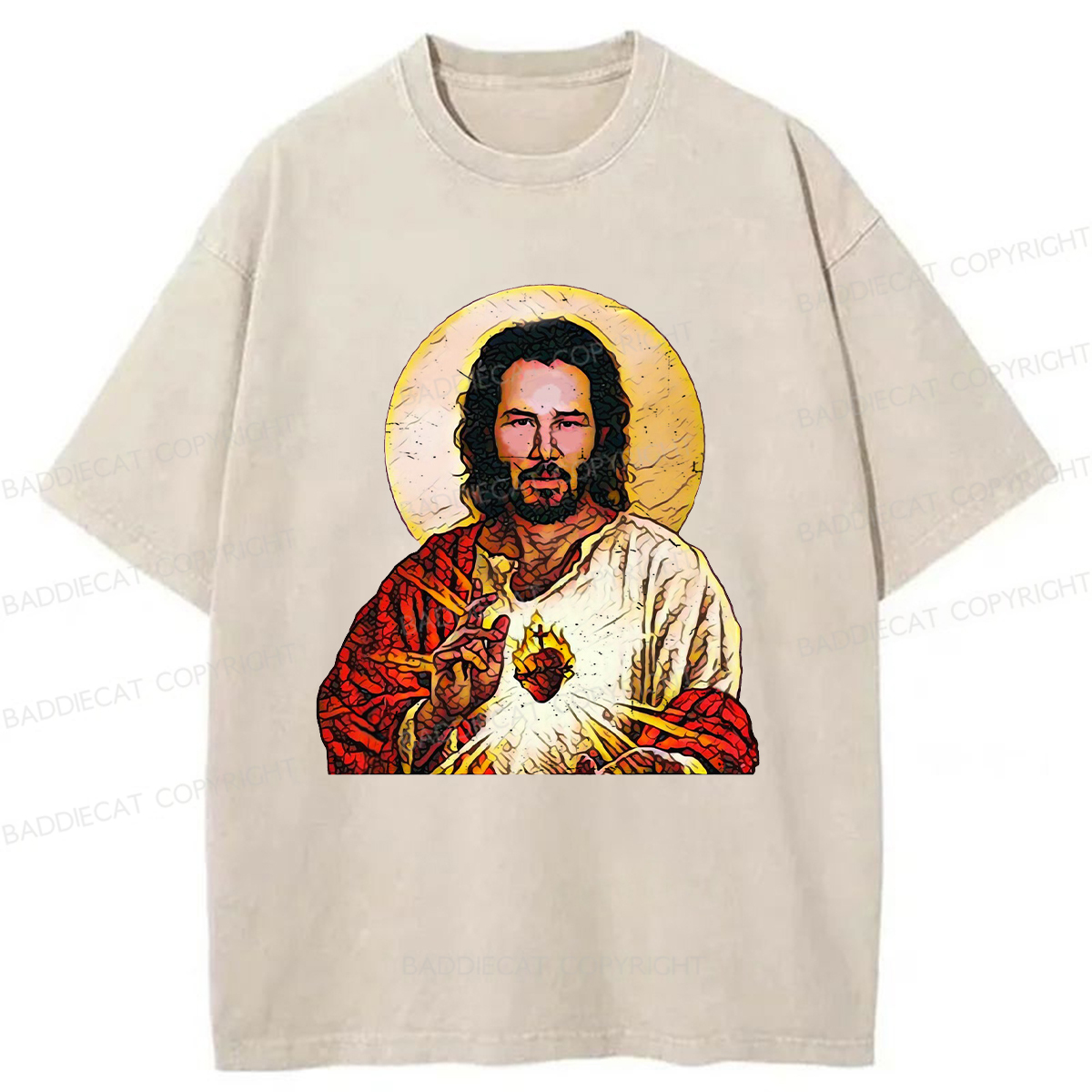 Baddiecat Holy Keanu Washed T-shirt