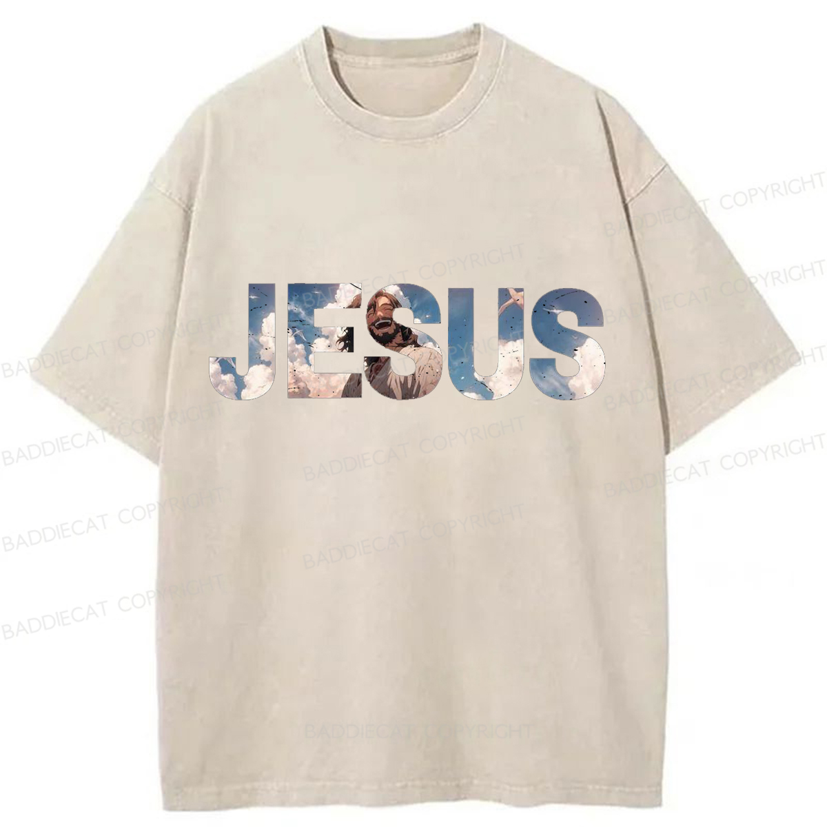Baddiecat JESUS Washed T-shirt
