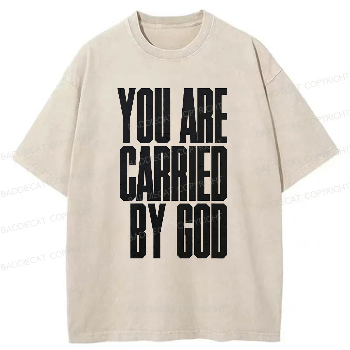 Baddiecat YOU ARE CARRIED BY GOD Washed T-shirt