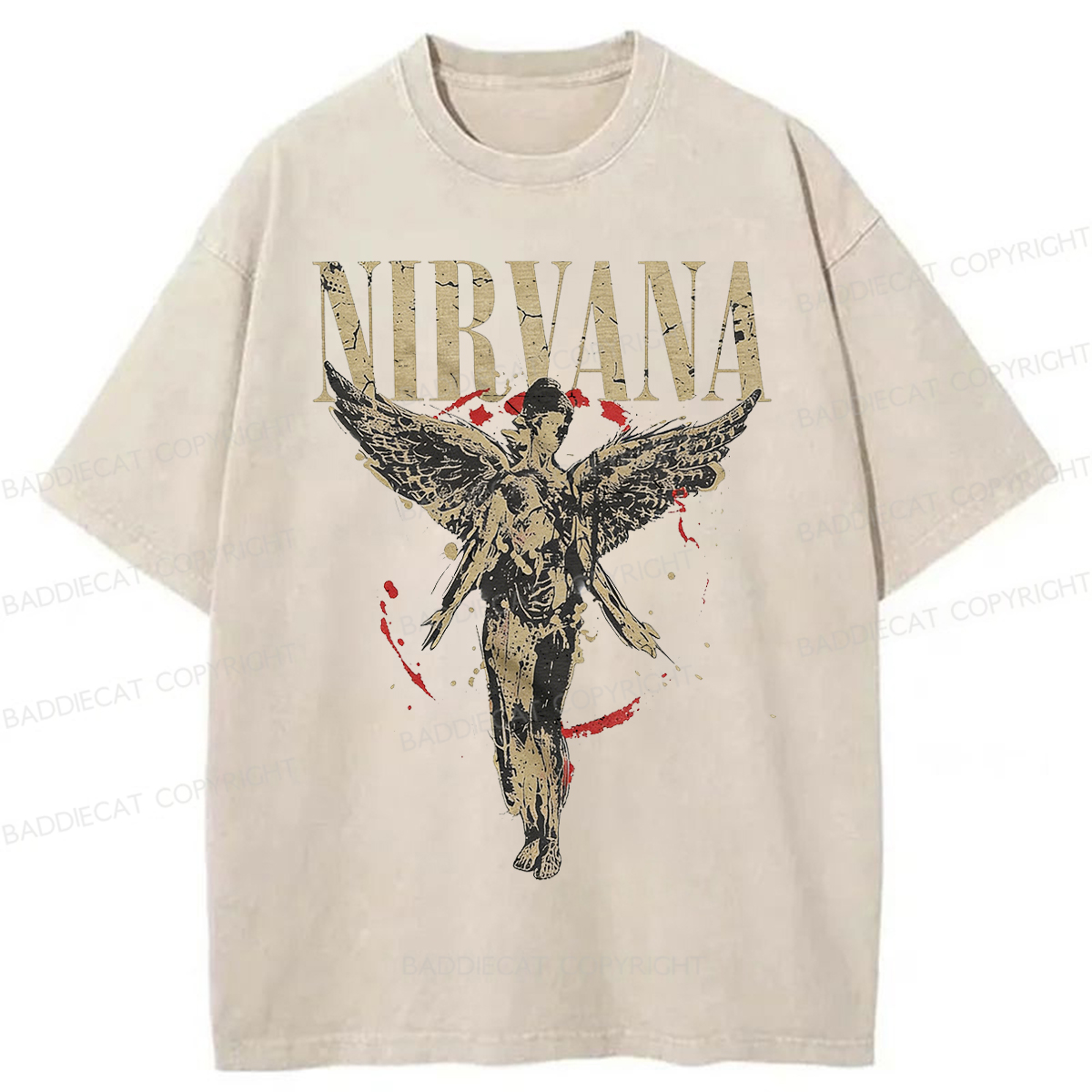 Baddiecat Grayce Nirvana in Utero Angel Splatter Washed T-shirt