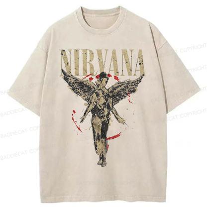 Baddiecat Grayce Nirvana in Utero Angel Splatter Washed T-shirt