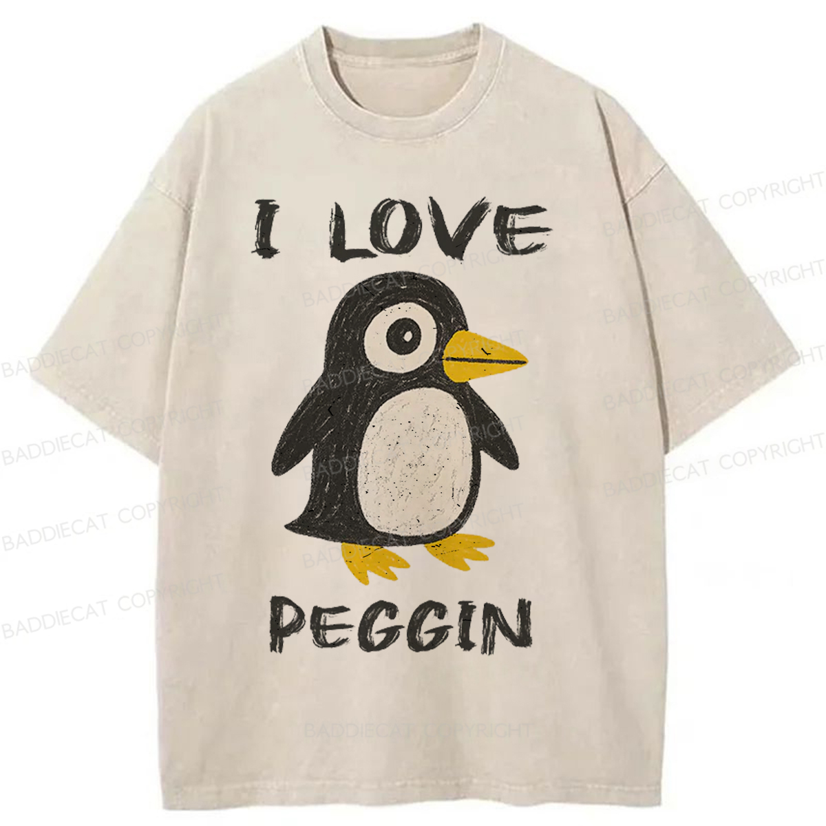 Baddiecat I LOVE PEGGING Washed T-shirt