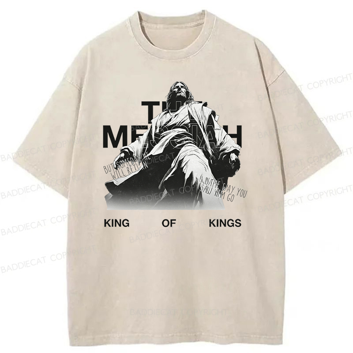 Baddiecat King Of Kings The Messiah Washed T-shirt