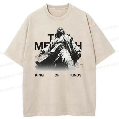 Baddiecat King Of Kings The Messiah Washed T-shirt