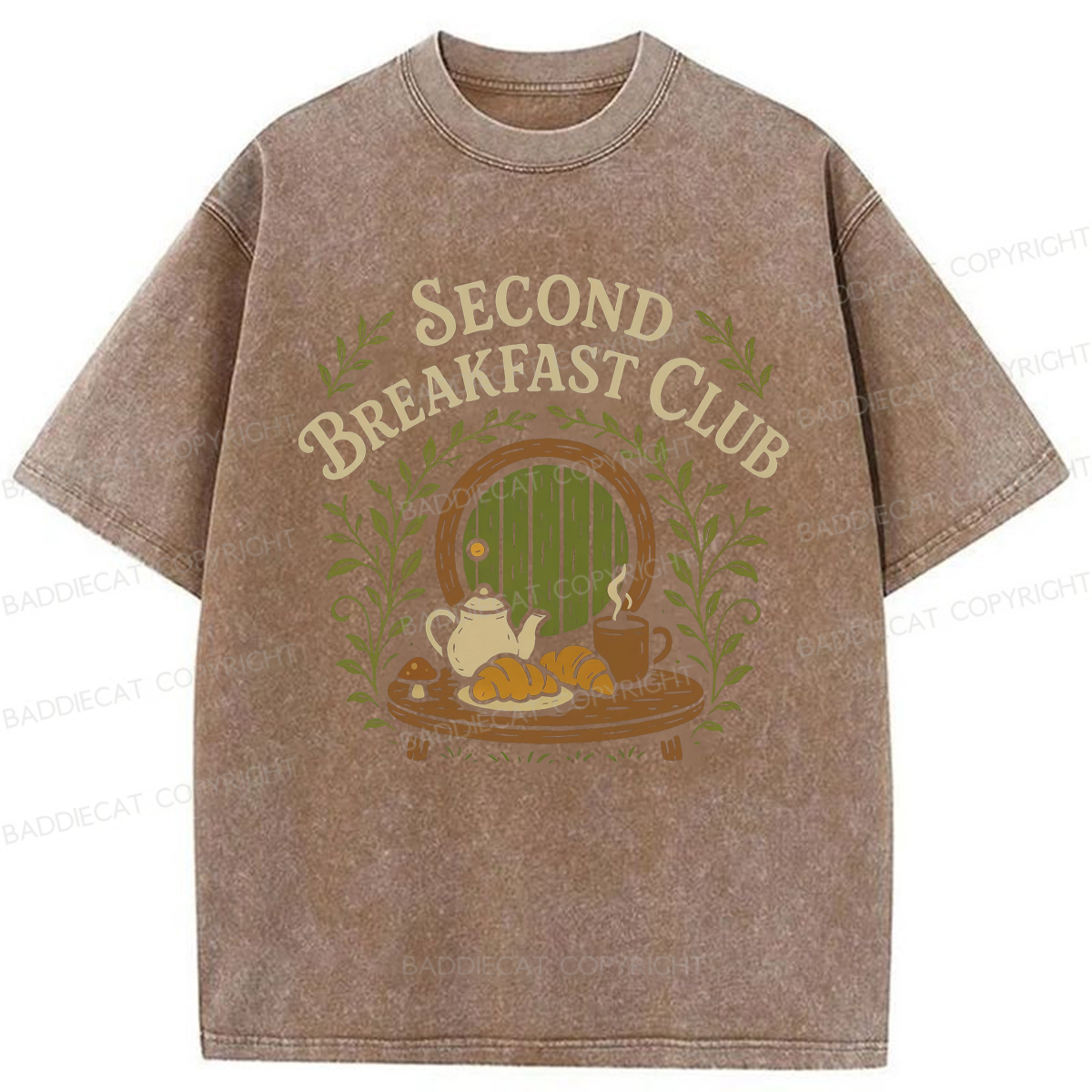 Baddiecat Second Breakfast Club Washed T-shirt