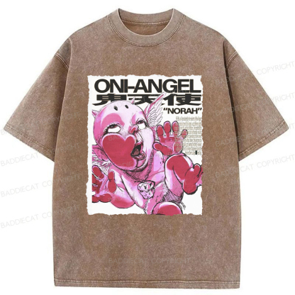 Baddiecat Oni-Angel Washed T-shirt