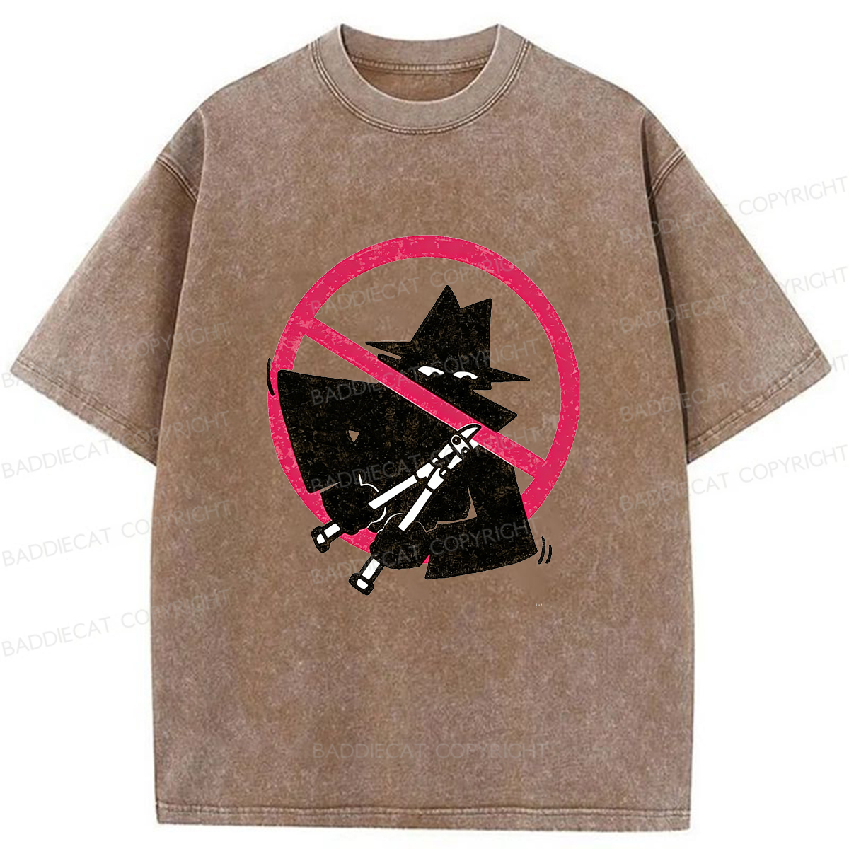 Baddiecat Intruder Washed T-shirt