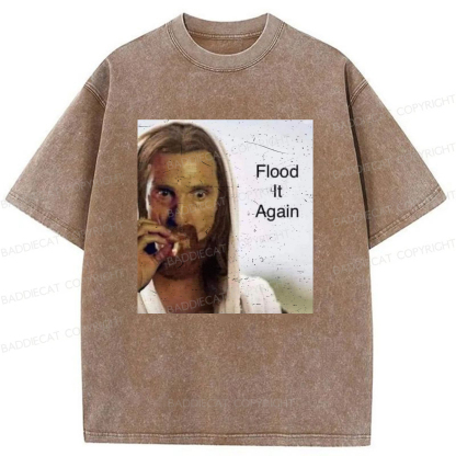 Baddiecat Funny Jesus Meme Washed T-shirt