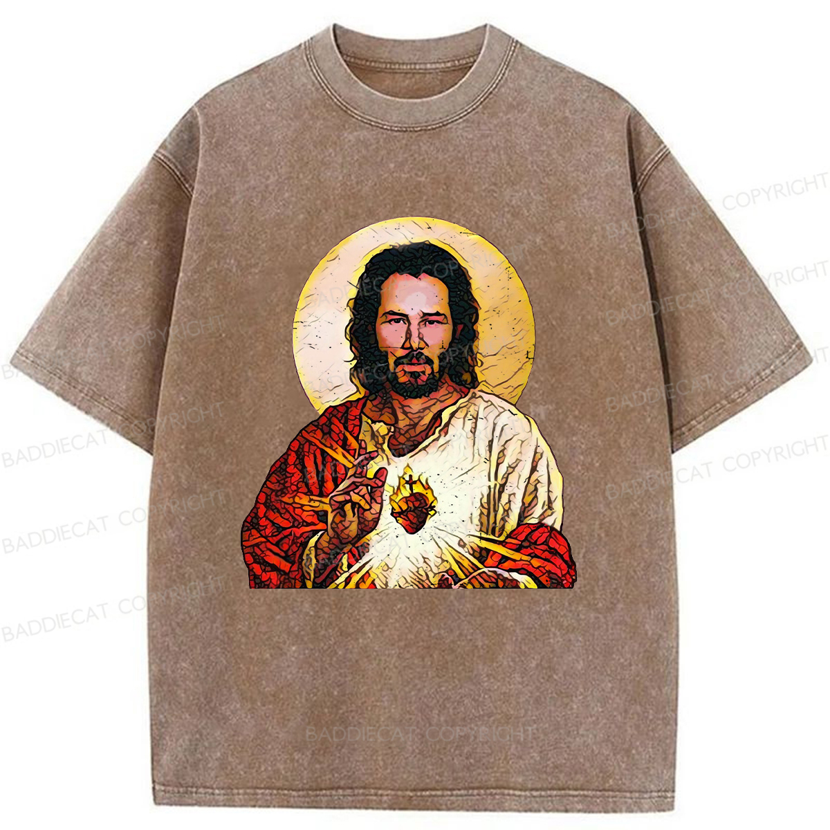 Baddiecat Holy Keanu Washed T-shirt