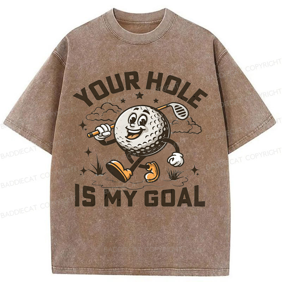 Baddiecat Your Hole Is My Goal  Washed T-shirt