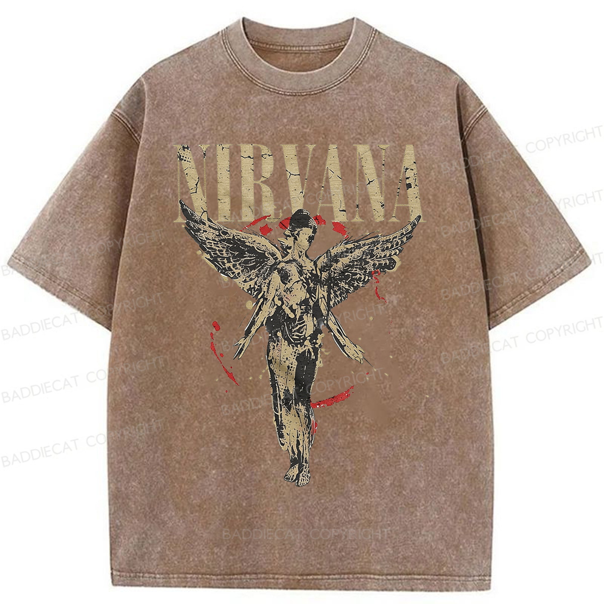 Baddiecat Grayce Nirvana in Utero Angel Splatter Washed T-shirt
