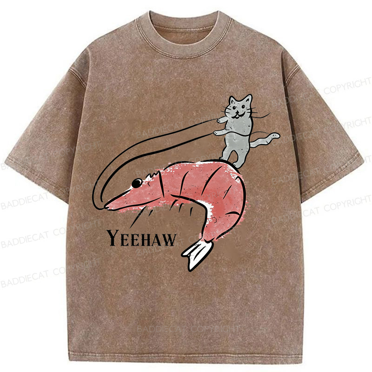 Baddiecat YEEHAW Cat Washed T-shirt