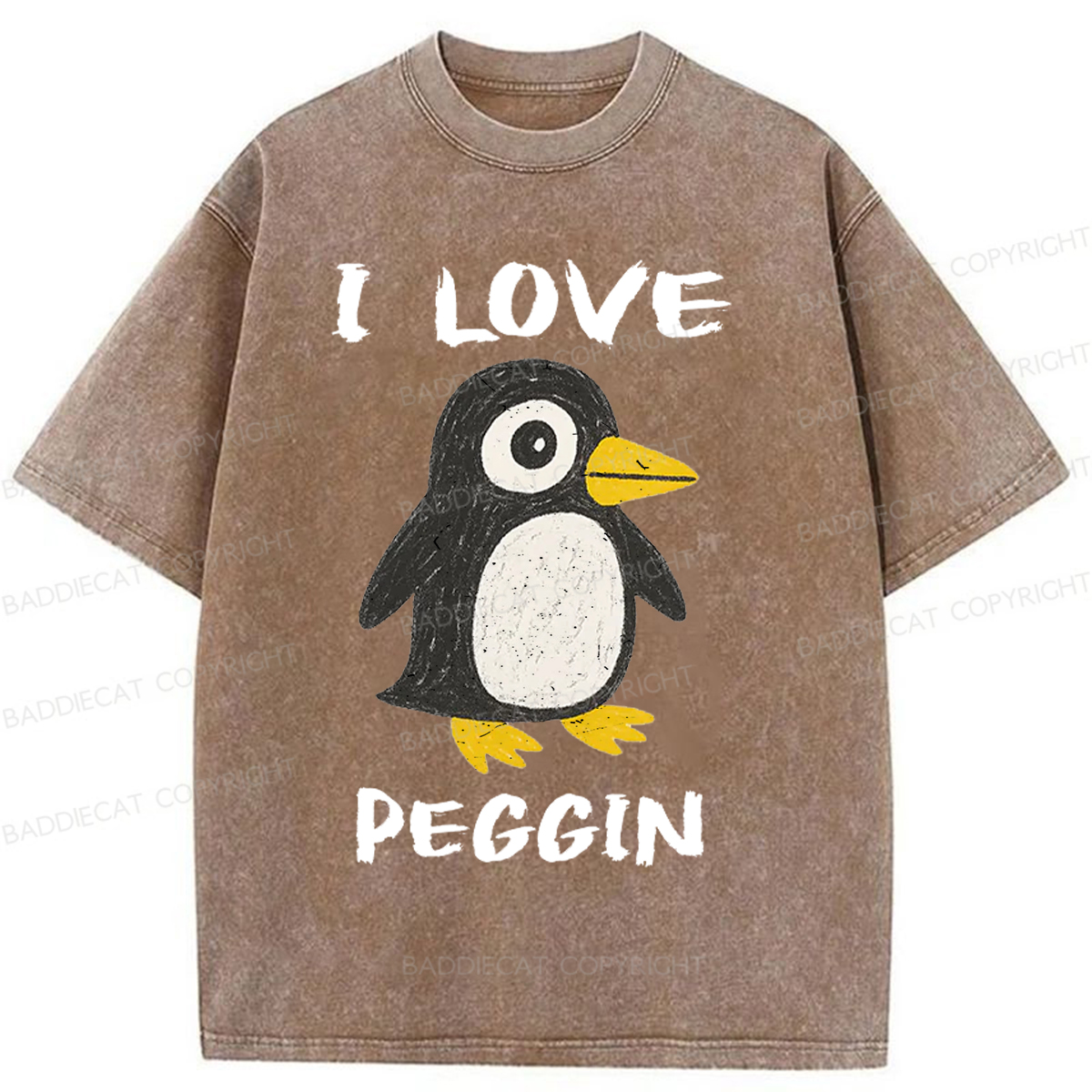 Baddiecat I LOVE PEGGING Washed T-shirt