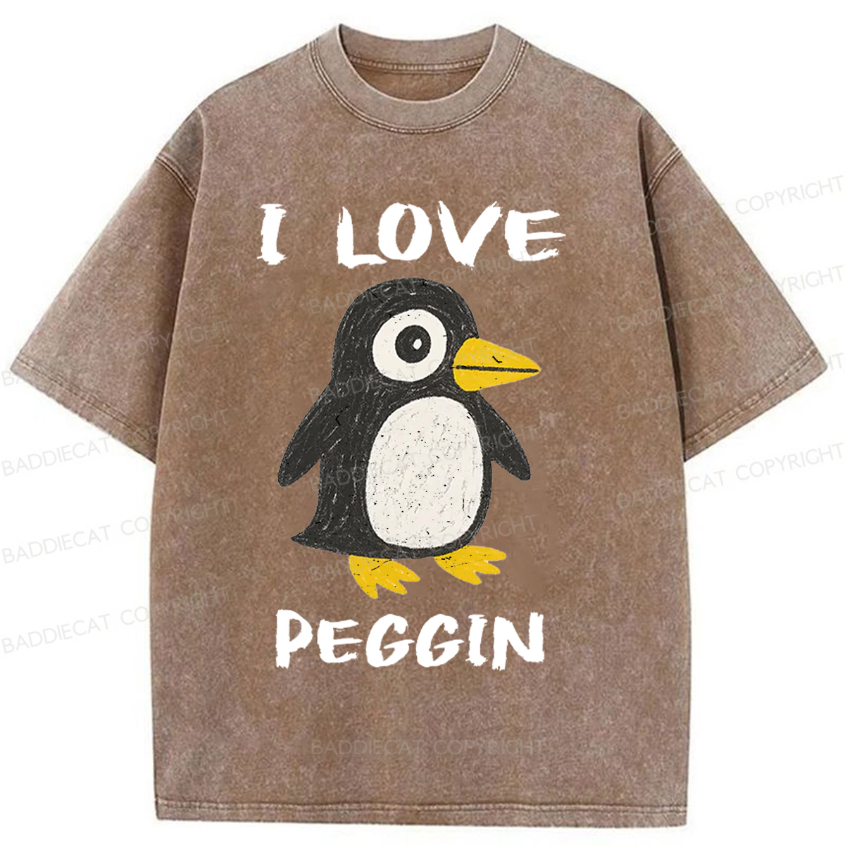 Baddiecat I LOVE PEGGING Washed T-shirt
