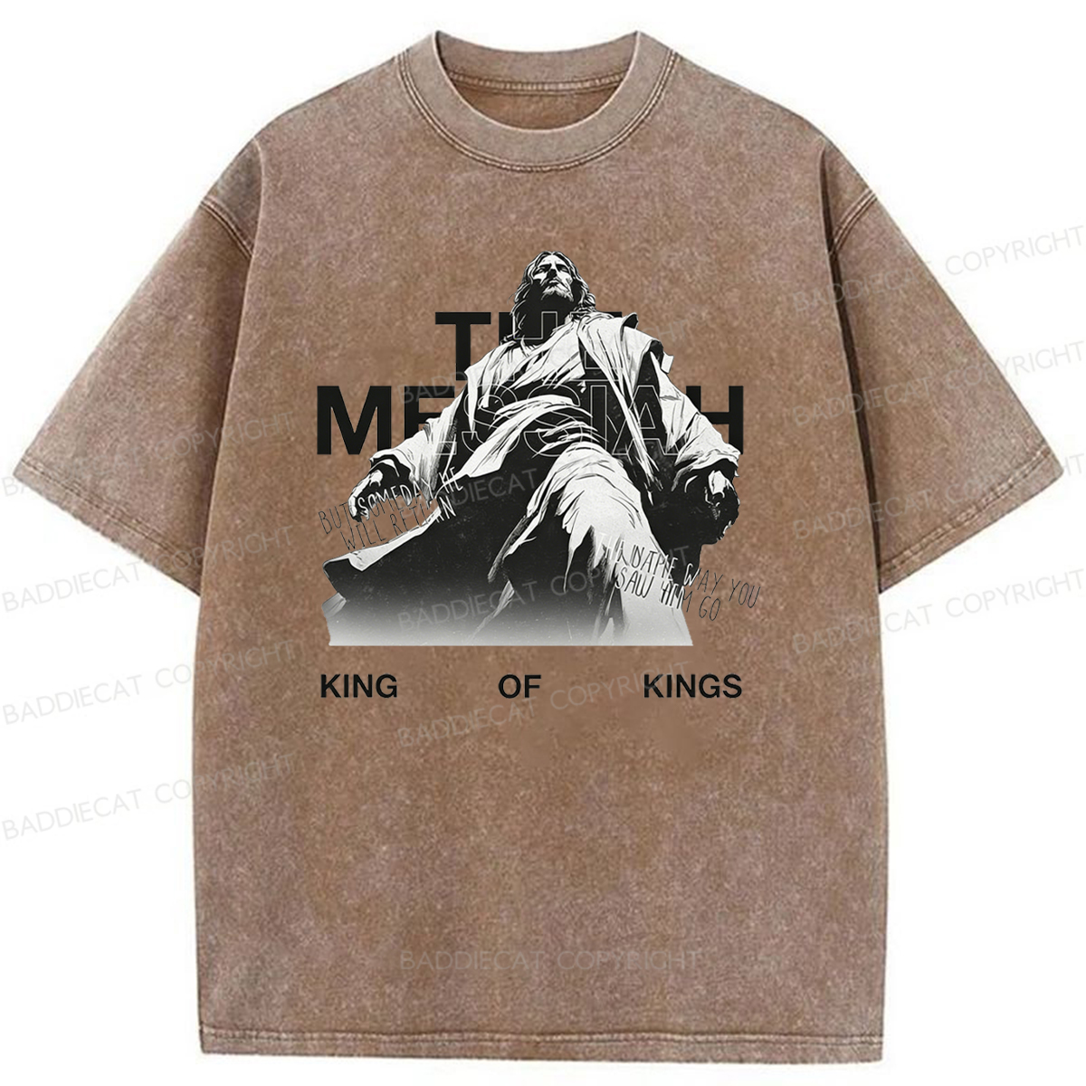 Baddiecat King Of Kings The Messiah Washed T-shirt