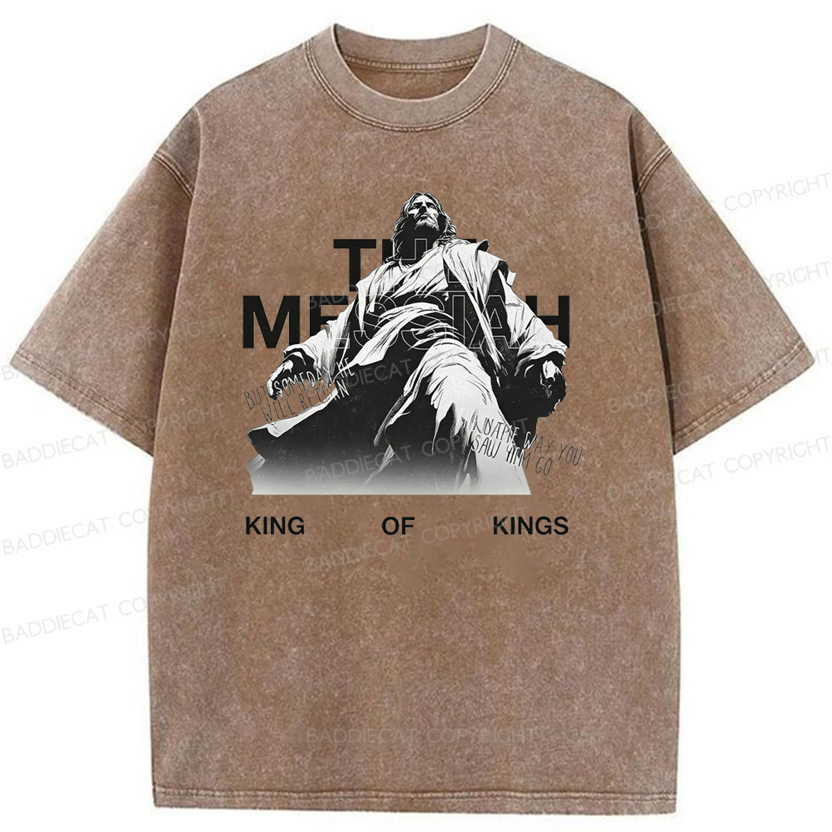 Baddiecat King Of Kings The Messiah Washed T-shirt