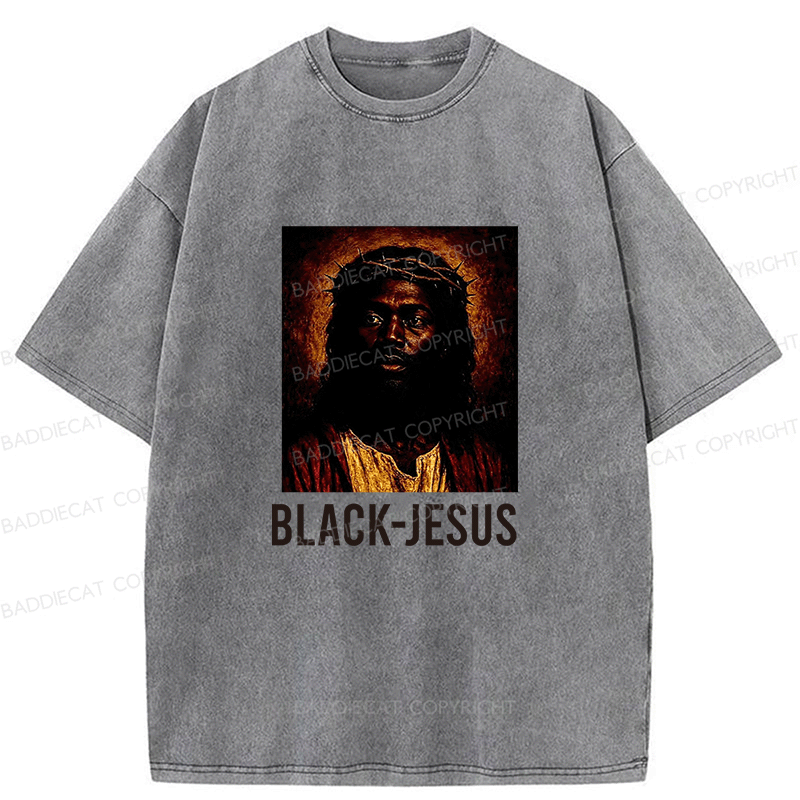 Baddiecat Black Jesus Washed T-shirt