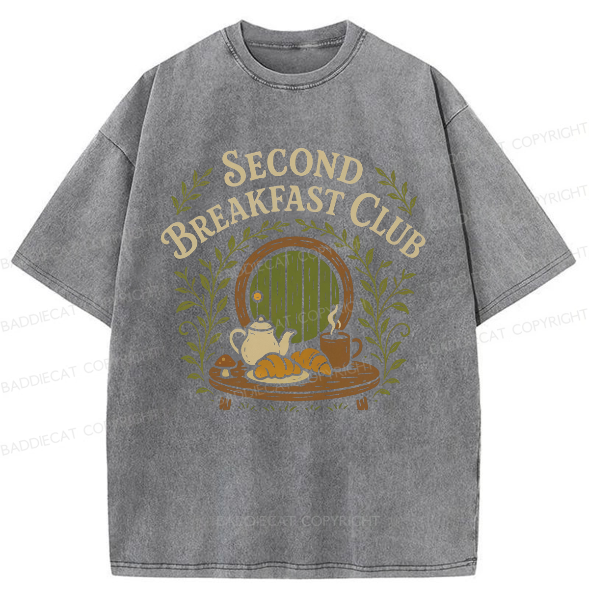 Baddiecat Second Breakfast Club Washed T-shirt