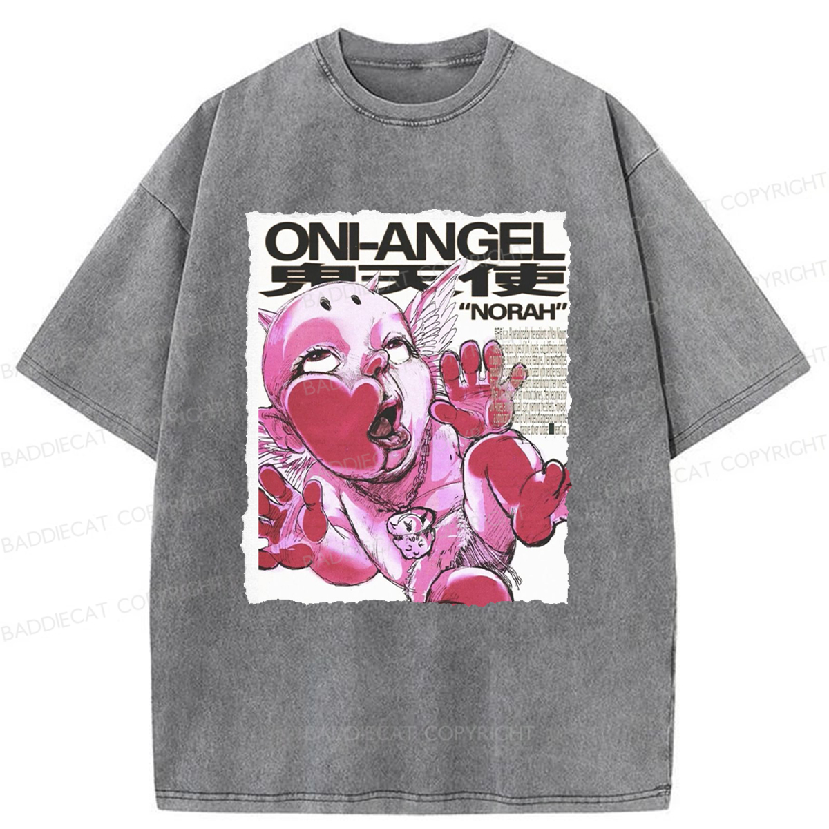 Baddiecat Oni-Angel Washed T-shirt