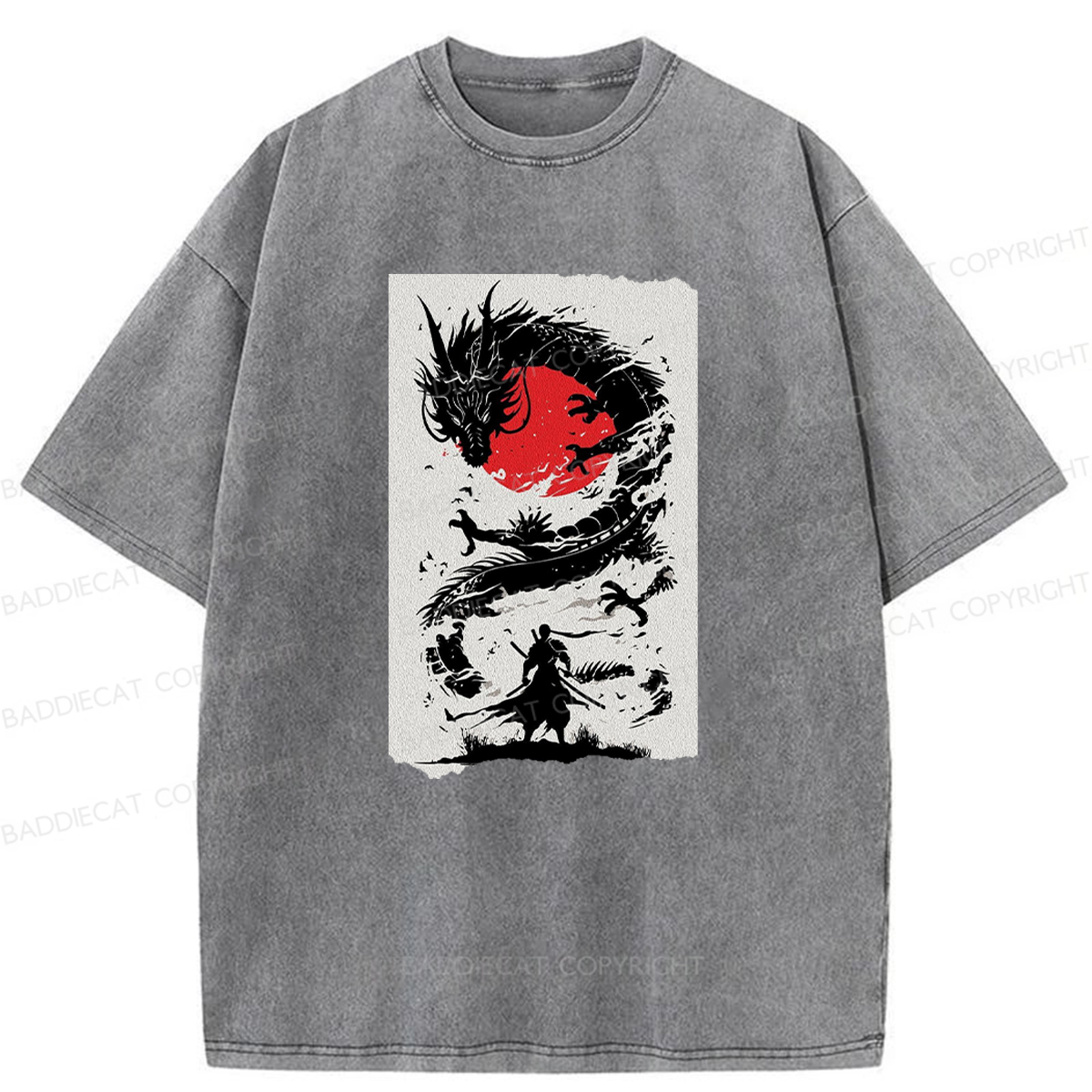 Baddiecat Dragon Slayer Washed T-shirt