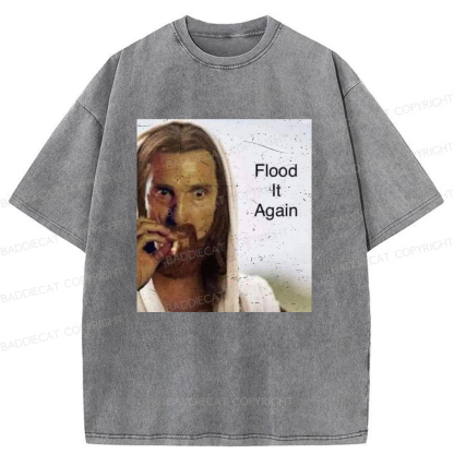 Baddiecat Funny Jesus Meme Washed T-shirt