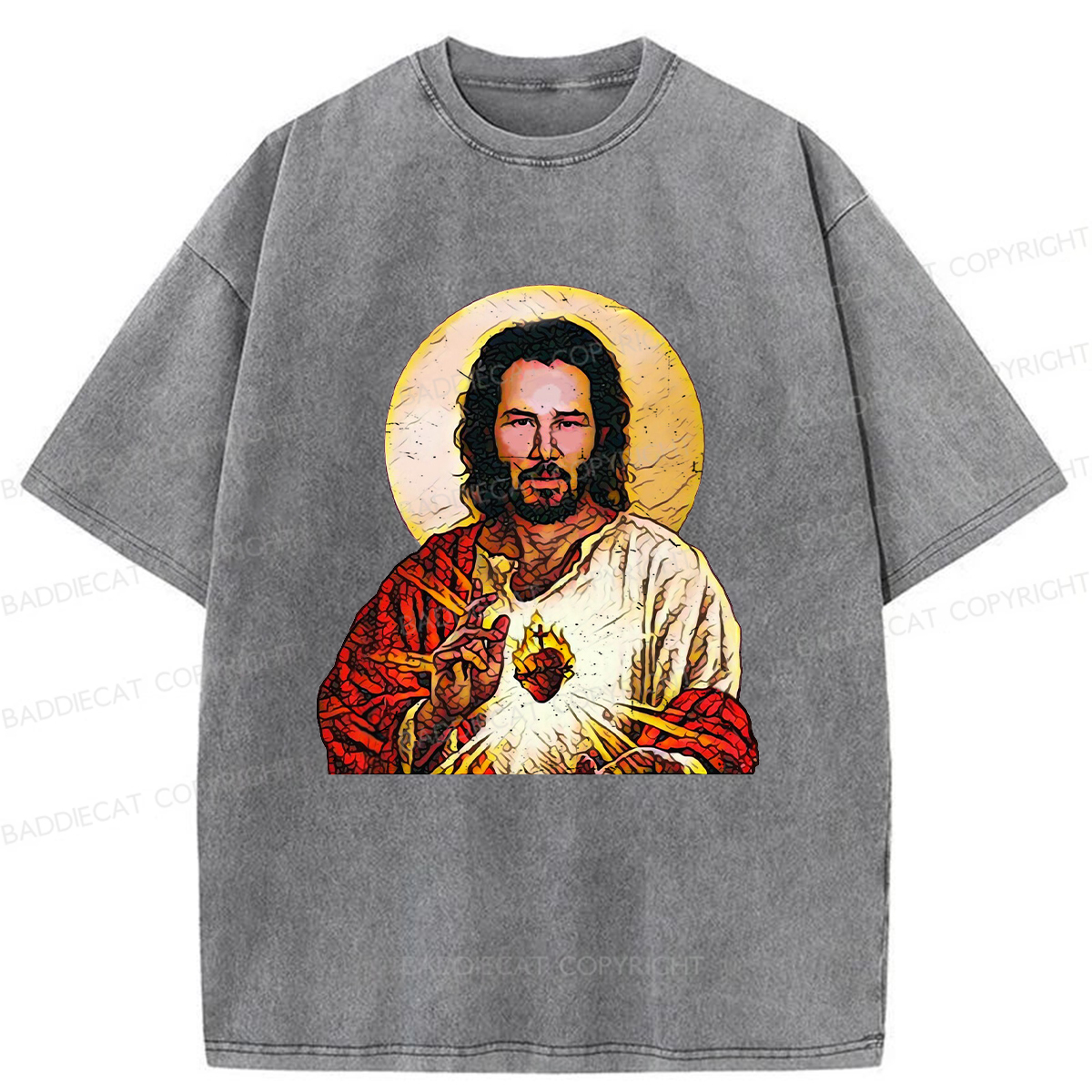 Baddiecat Holy Keanu Washed T-shirt