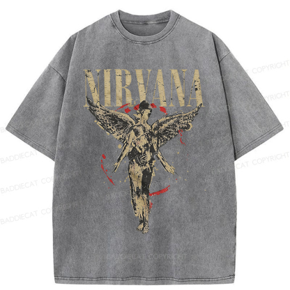 Baddiecat Grayce Nirvana in Utero Angel Splatter Washed T-shirt